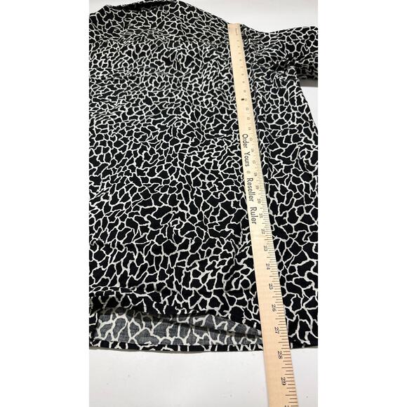 Quacker Factory Button Up Shirt Womens Plus 2X Black White Rhinestone Cotton - Picture 5 of 7